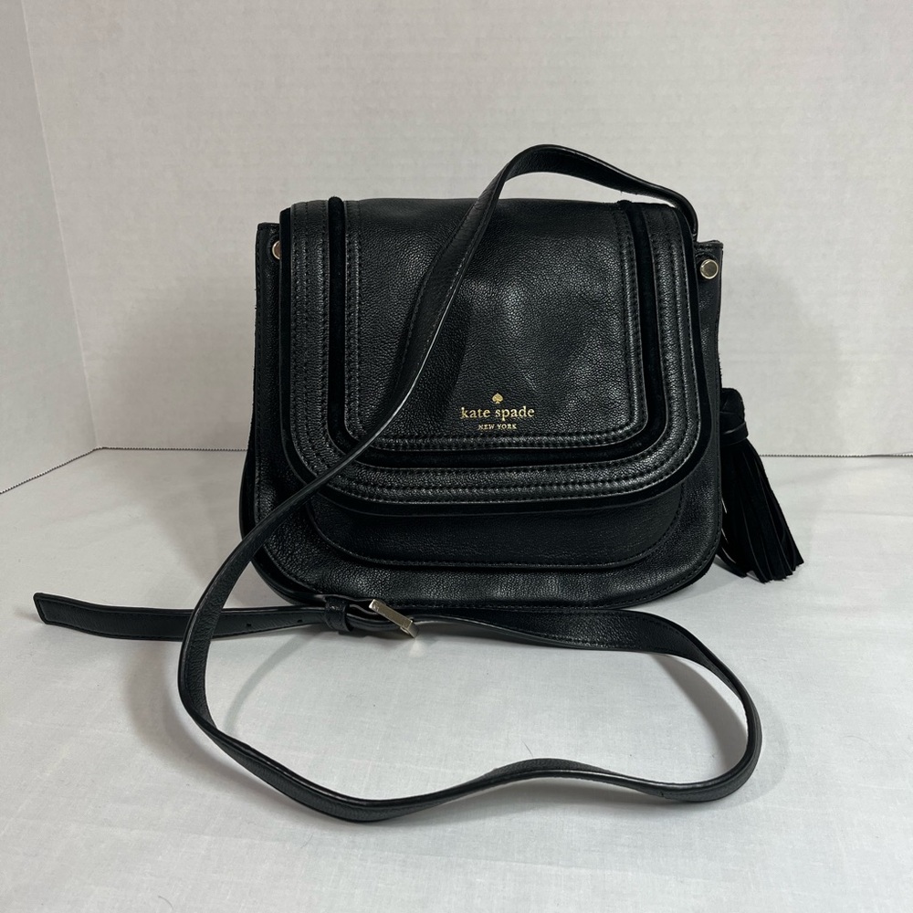 Kate spade black leather and suede bag